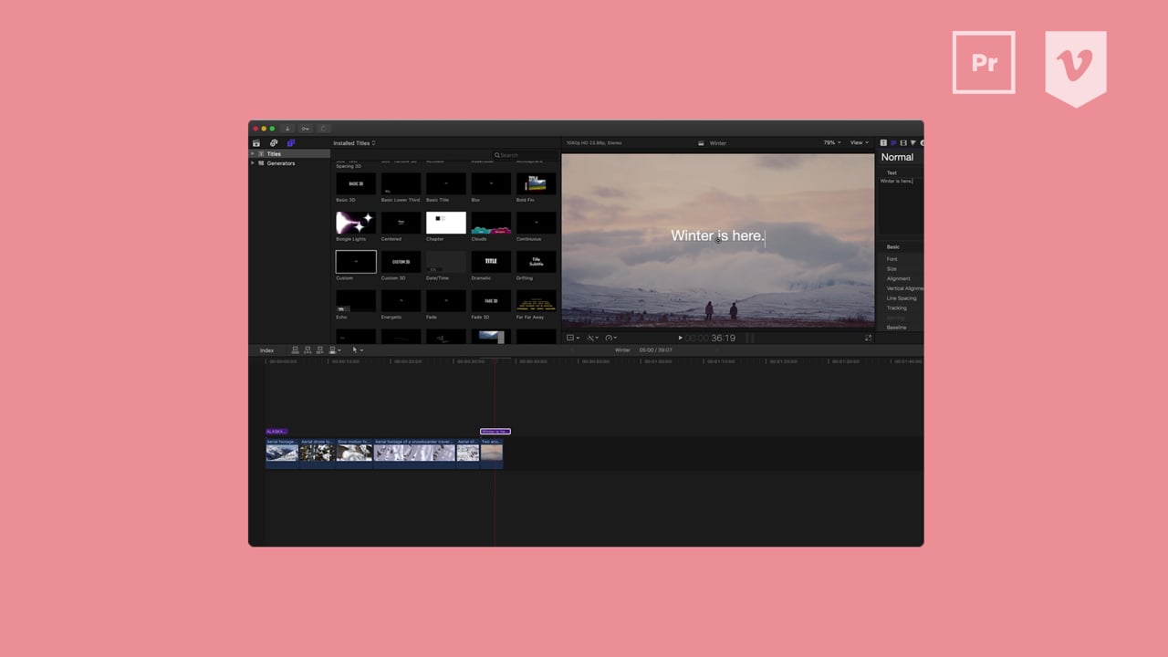 how do i add text in final cut pro 10.3.4