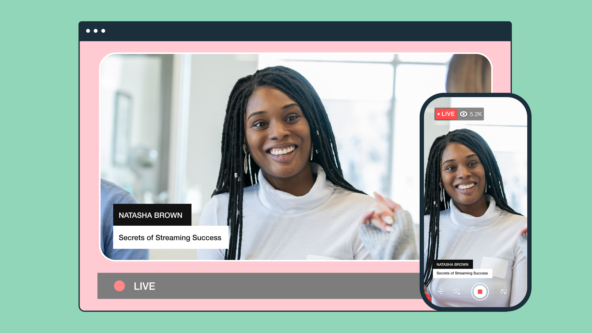 Live webinar with presenter on both desktop and mobile device