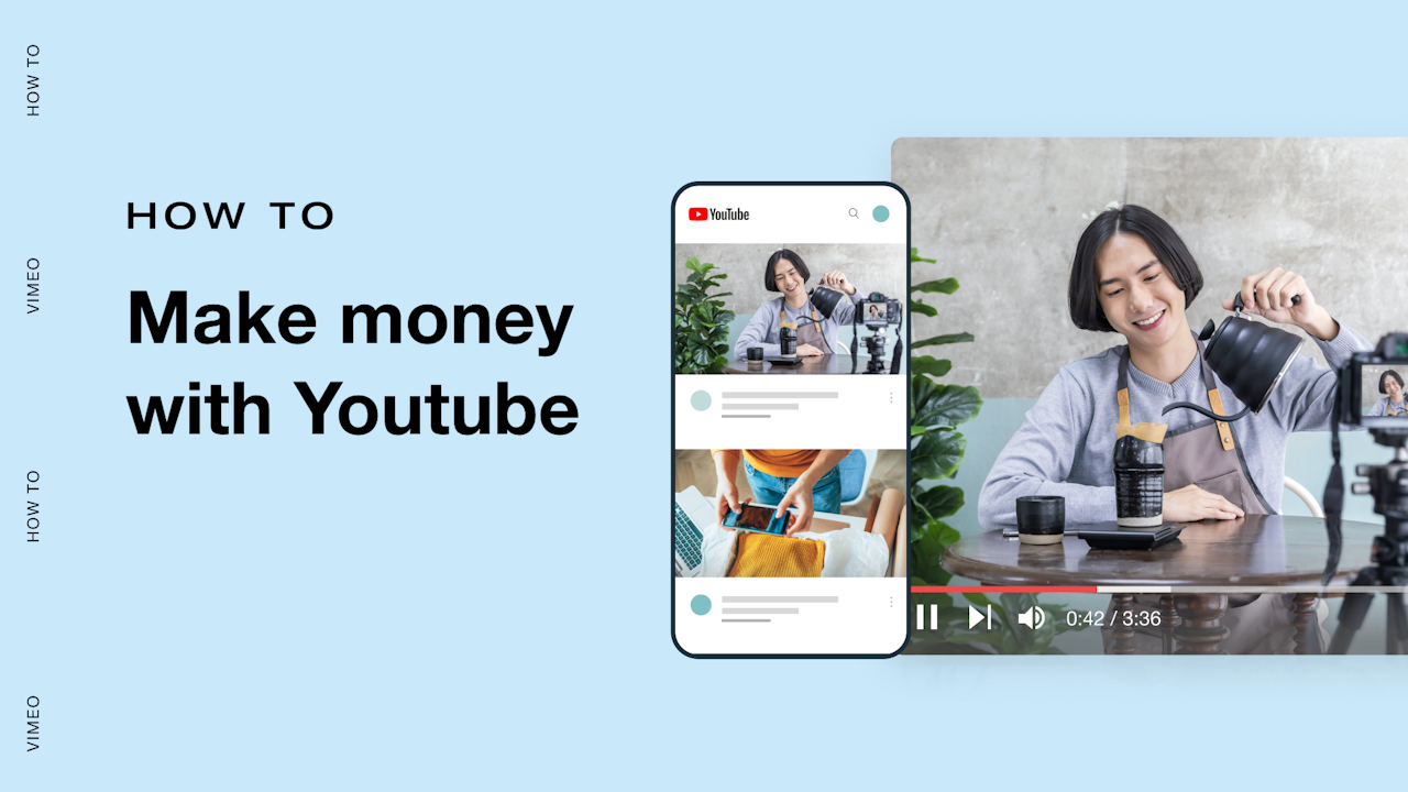 How to make money with Youtube title image with screenshots of a Youtube video