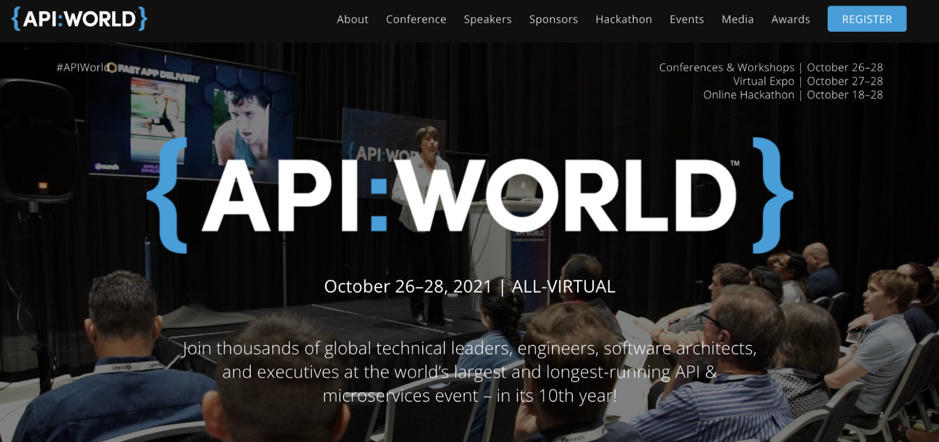 Screenshot of API World event