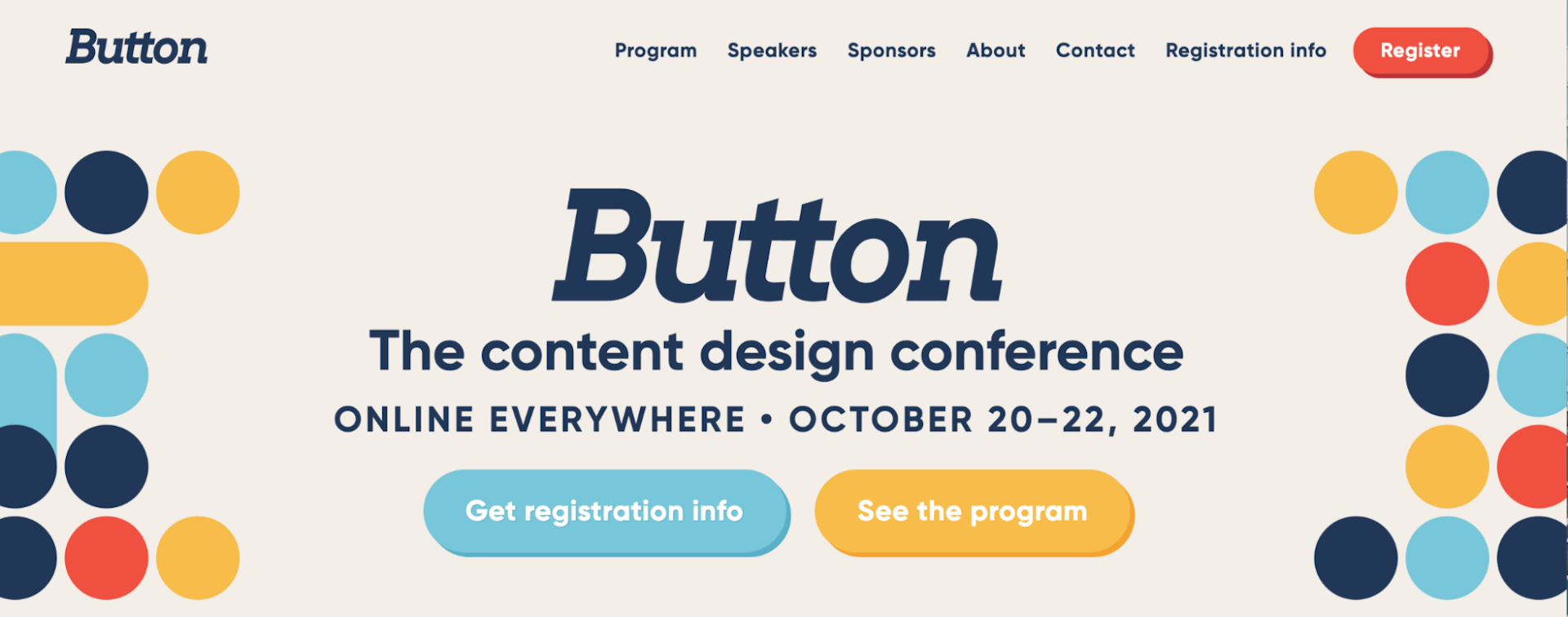 Event webinar for the Button content design conference.