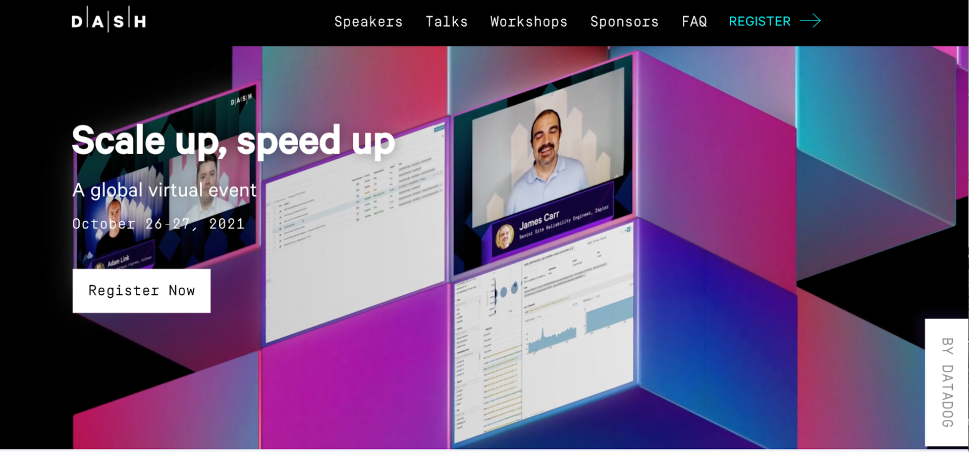 screenshot of the Dash event registration