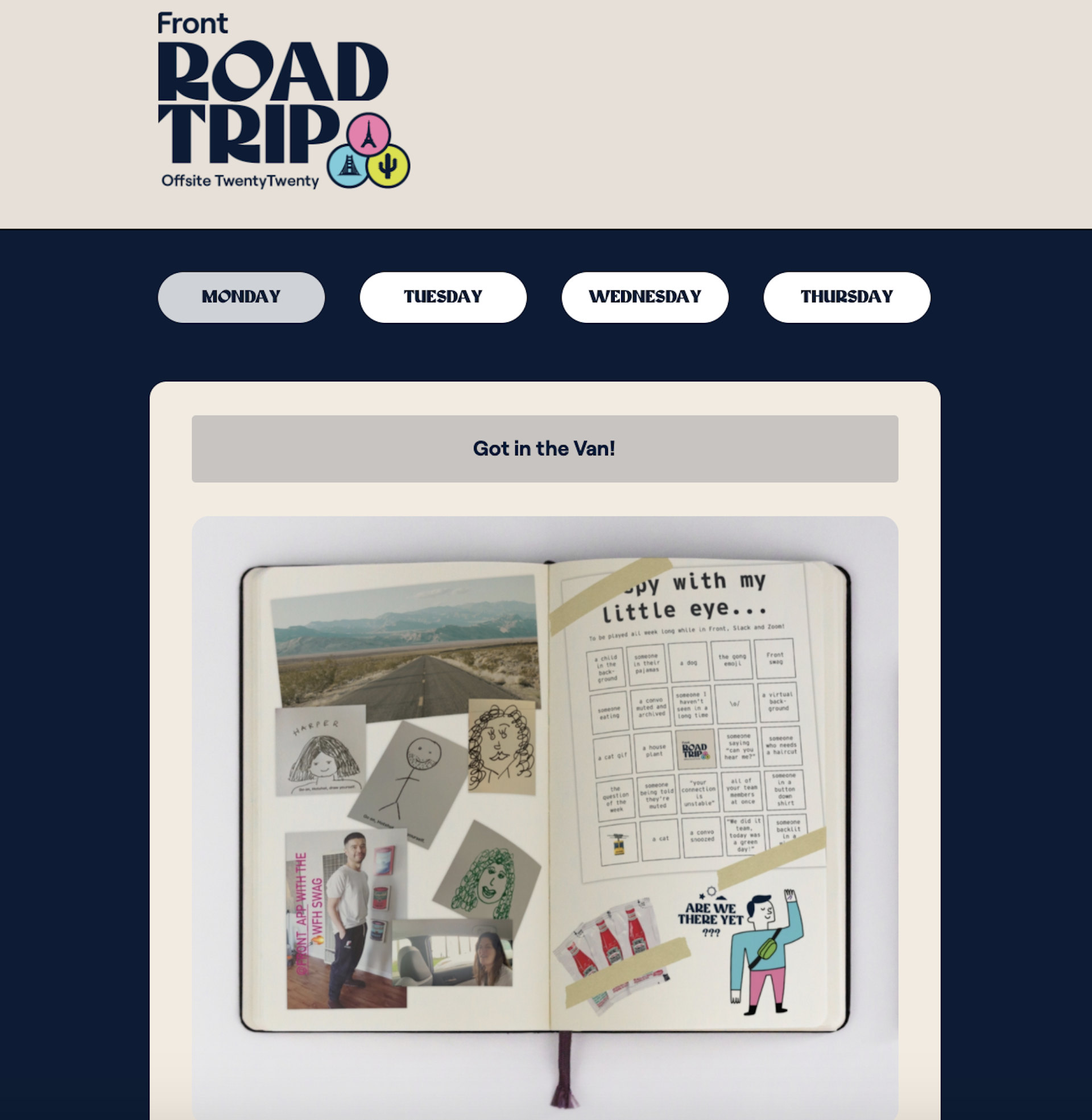 Example of a virtual road trip from Front