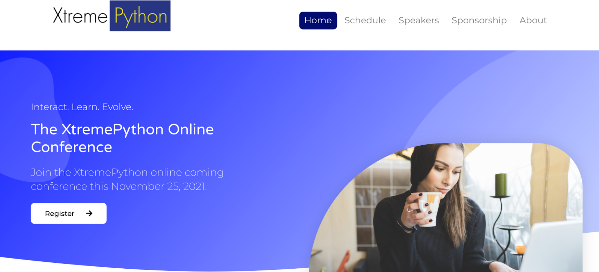 screenshot of the event registration for XtremePython Online Conference