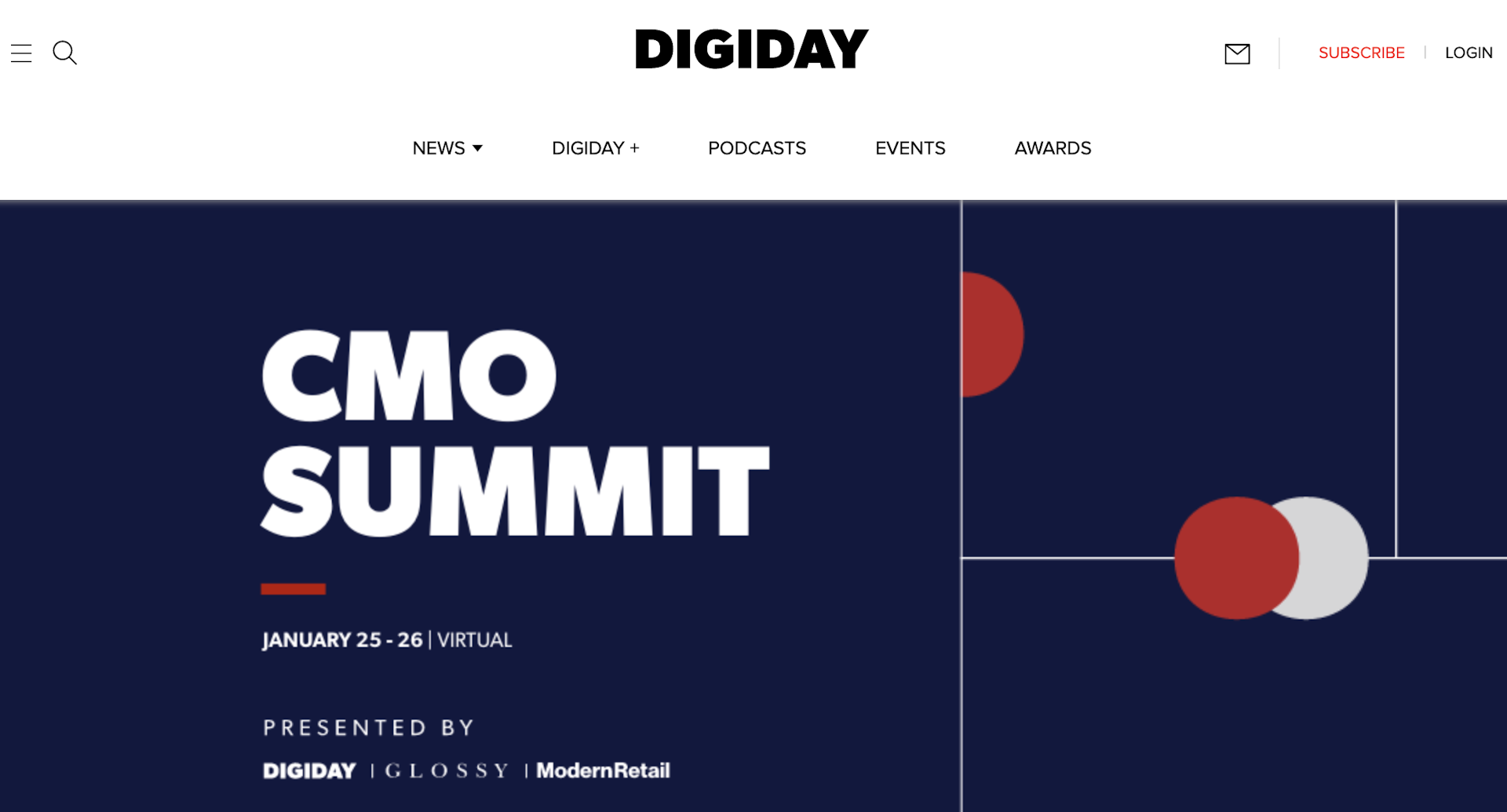 Screenshot of 2022 CMO Summit registration page