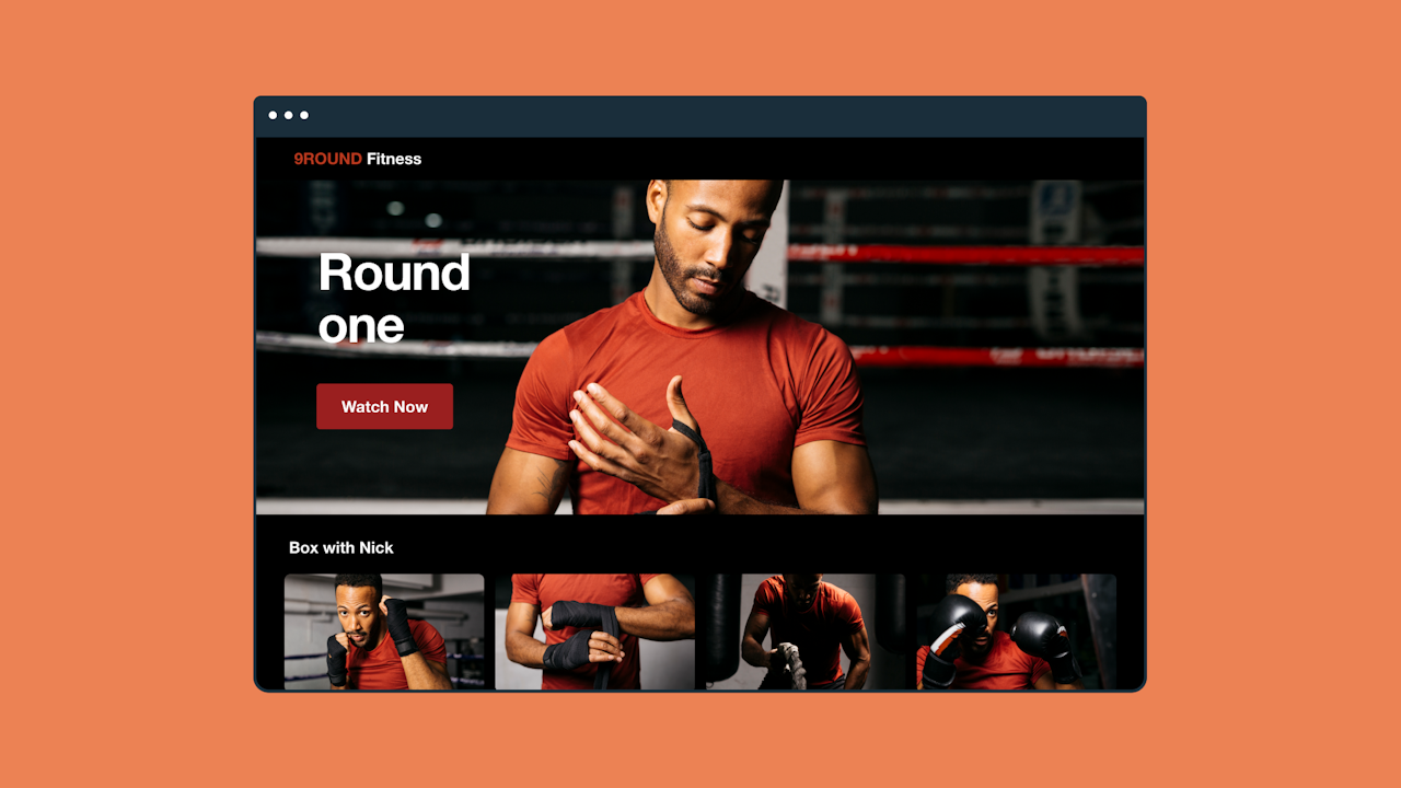 fitness streaming service homepage
