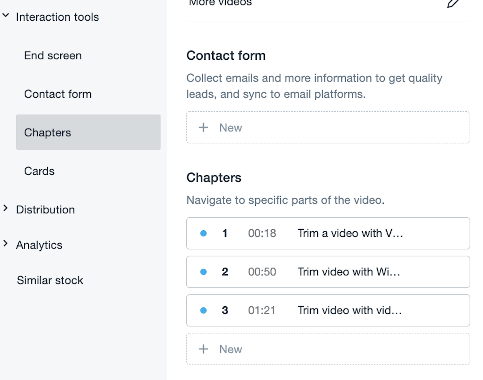 Enter a title and timestamp for when and where you want your new chapter to be placed.