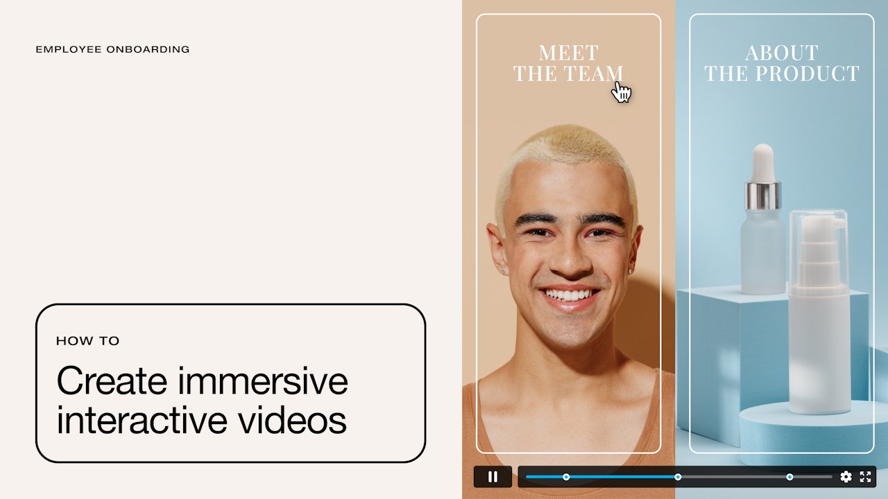 interactive video with employee smiling and product