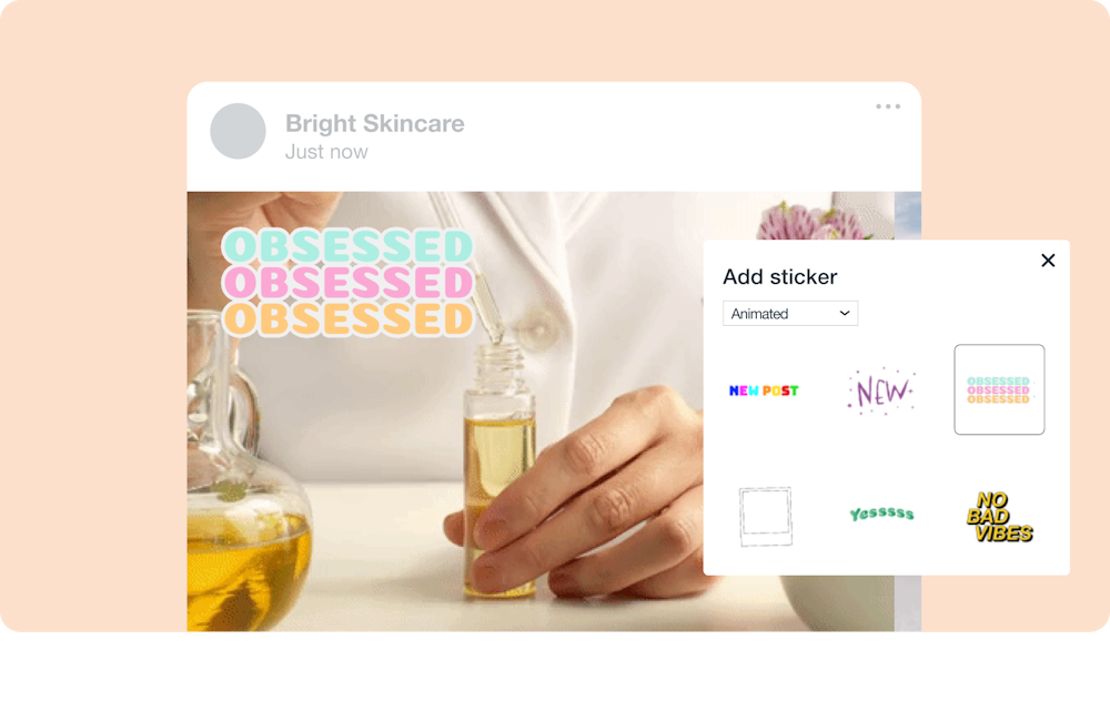 image of animated stickers being added to a video while it's edited in Vimeo Create