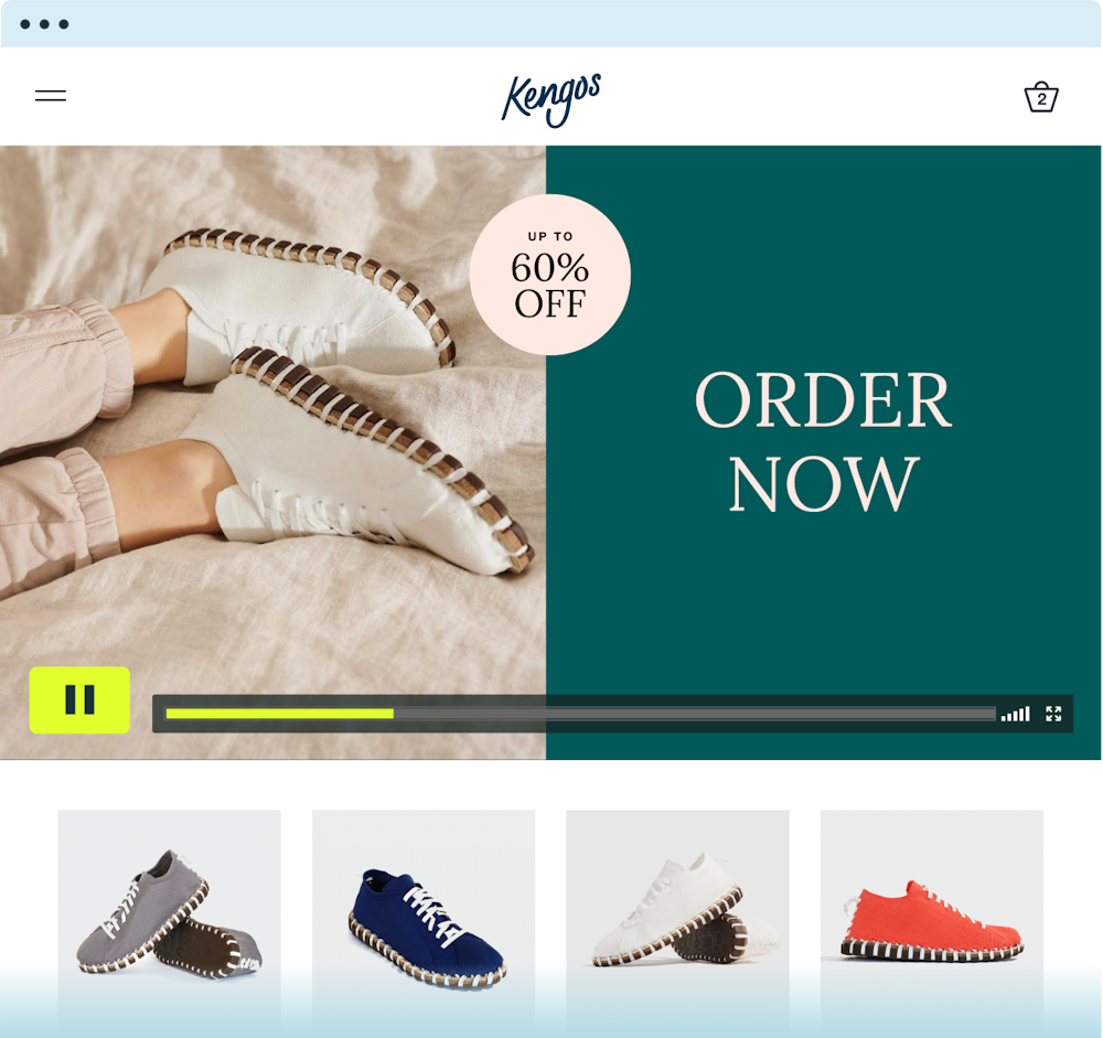 video maker depicting a video ad selling shoes