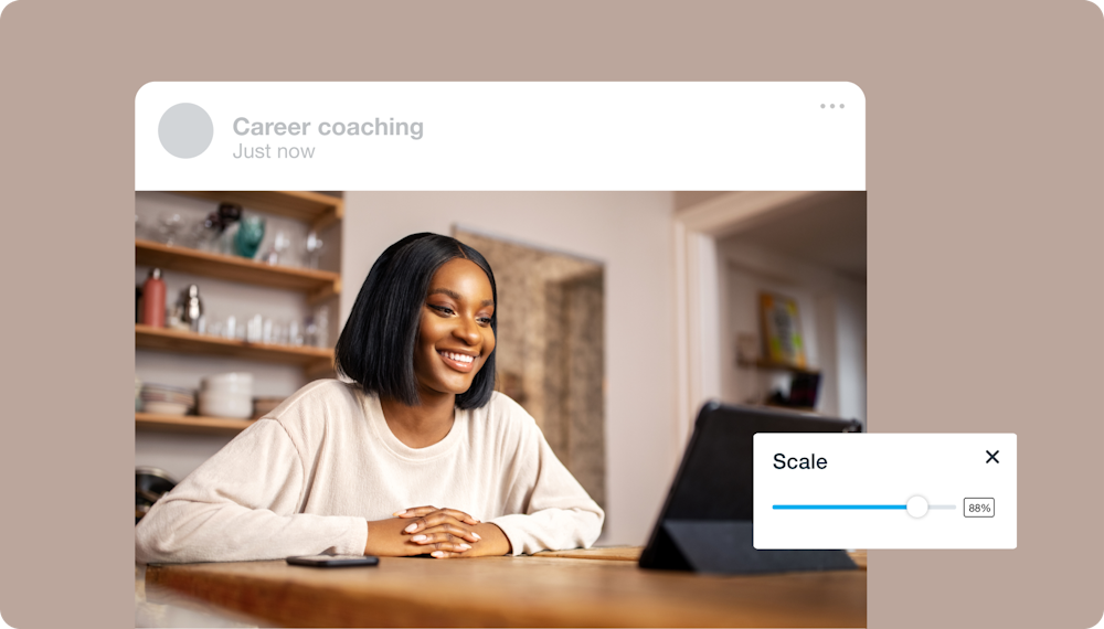 Example still of a video resume from a career coaching brand
